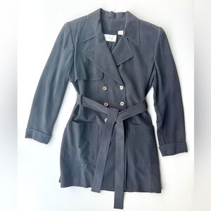 Dana Buchman 100% Silk Trench & Skirt Suit size 10